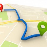 Map with start and end point